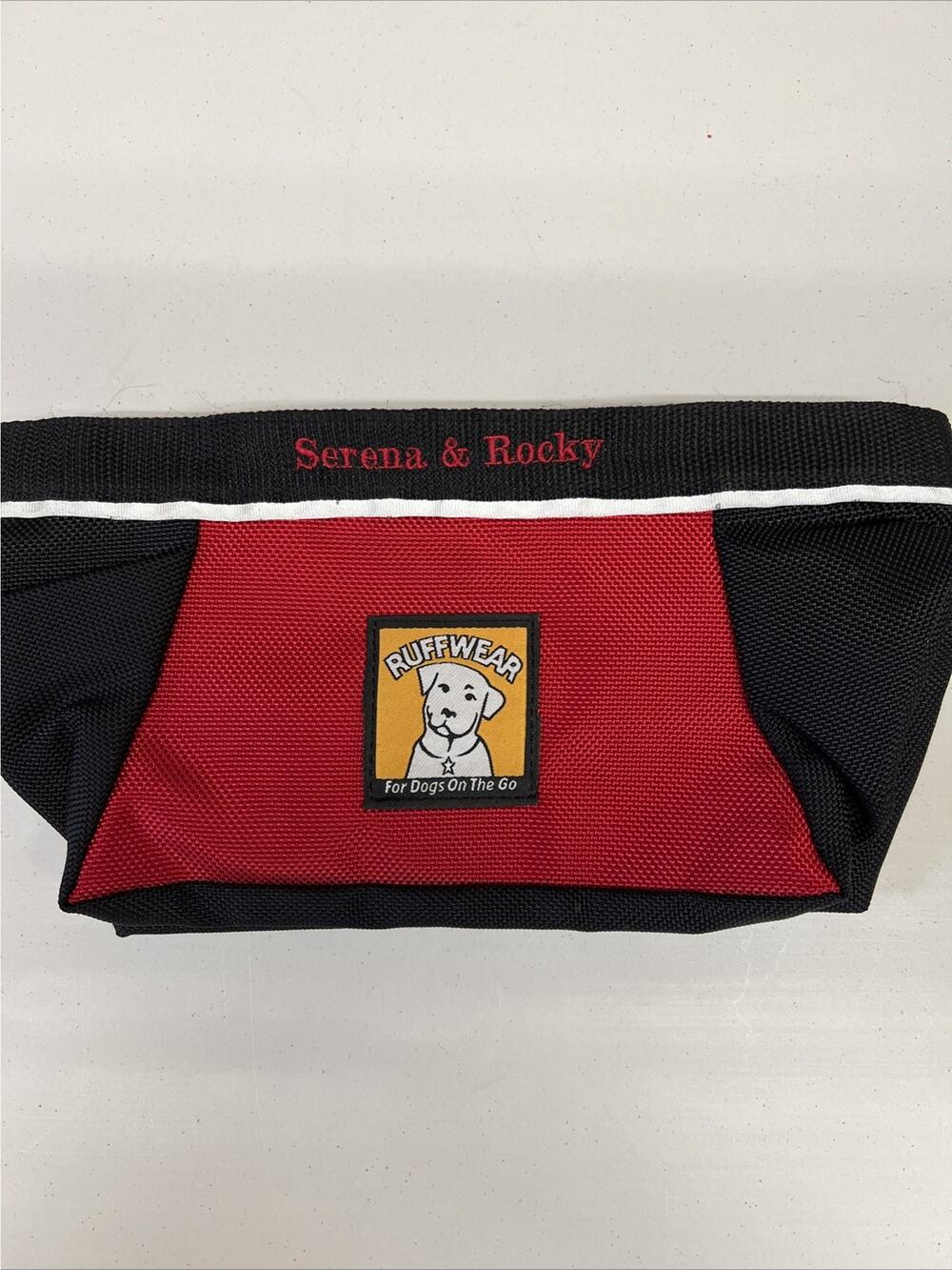 Ruffwear Quencher Dog Water Food Bowl Collapsible Cinch Top Packable Red